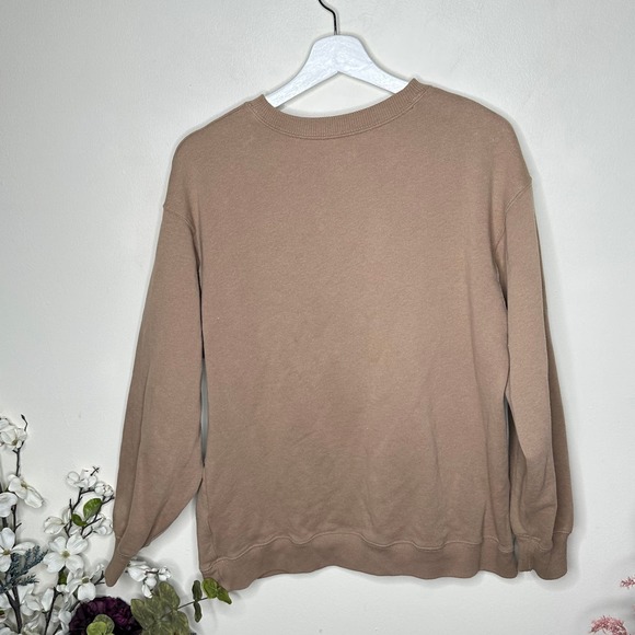 HOLLISTER Oversized Mushroom Nature Sweatshirt Tan Brown {3T47} - Picture 3 of 5
